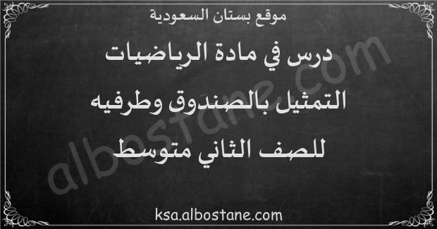 اعتمادا على التمثيل بالصندوق وطرفيه ادناه