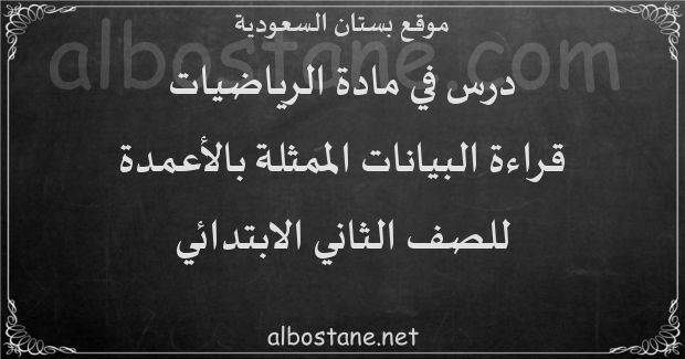 درس قراءة البيانات الممثلة بالأعمدة للصف الثاني الابتدائي - بستان السعودية